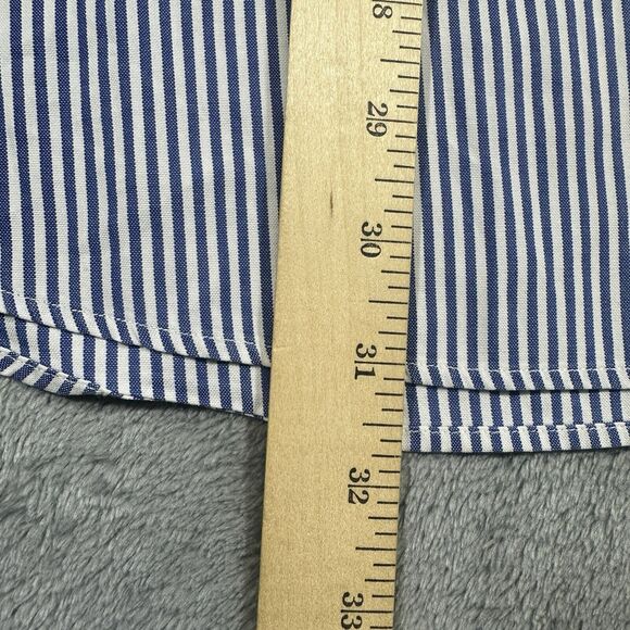 Polo Ralph Lauren Shirt Men’s 17.5” 34/35 White Blue Stripes Button Up Worker - Picture 7 of 9